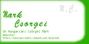mark csorgei business card