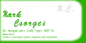 mark csorgei business card